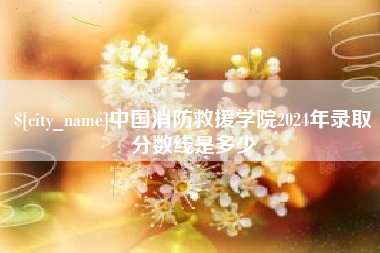 双峰中国消防救援学院2024年录取分数线是多少