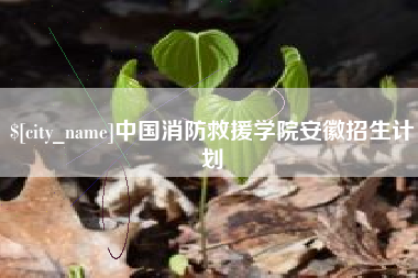 双峰中国消防救援学院安徽招生计划