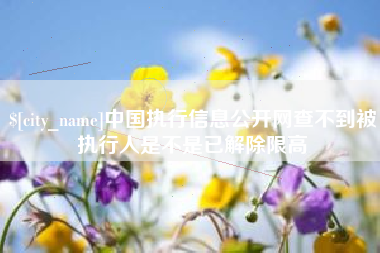 双峰中国执行信息公开网查不到被执行人是不是已解除限高