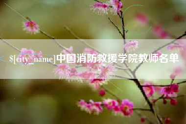 双峰中国消防救援学院教师名单
