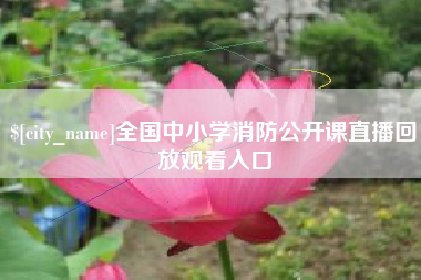 双峰全国中小学消防公开课直播回放观看入口