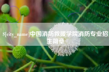 双峰中国消防救援学院消防专业招生简章