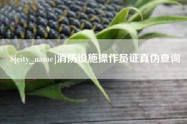 双峰消防设施操作员证真伪查询