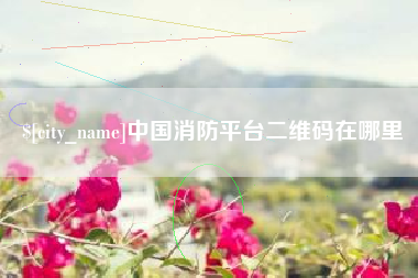 双峰中国消防平台二维码在哪里