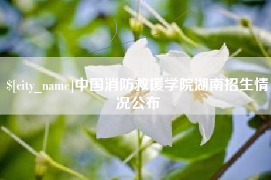 双峰中国消防救援学院湖南招生情况公布
