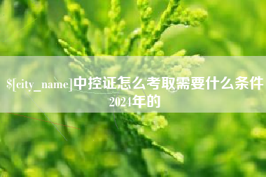 双峰中控证怎么考取需要什么条件2024年的