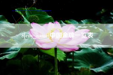 双峰中国金牌一览表