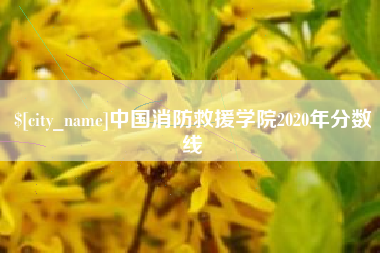 双峰中国消防救援学院2020年分数线